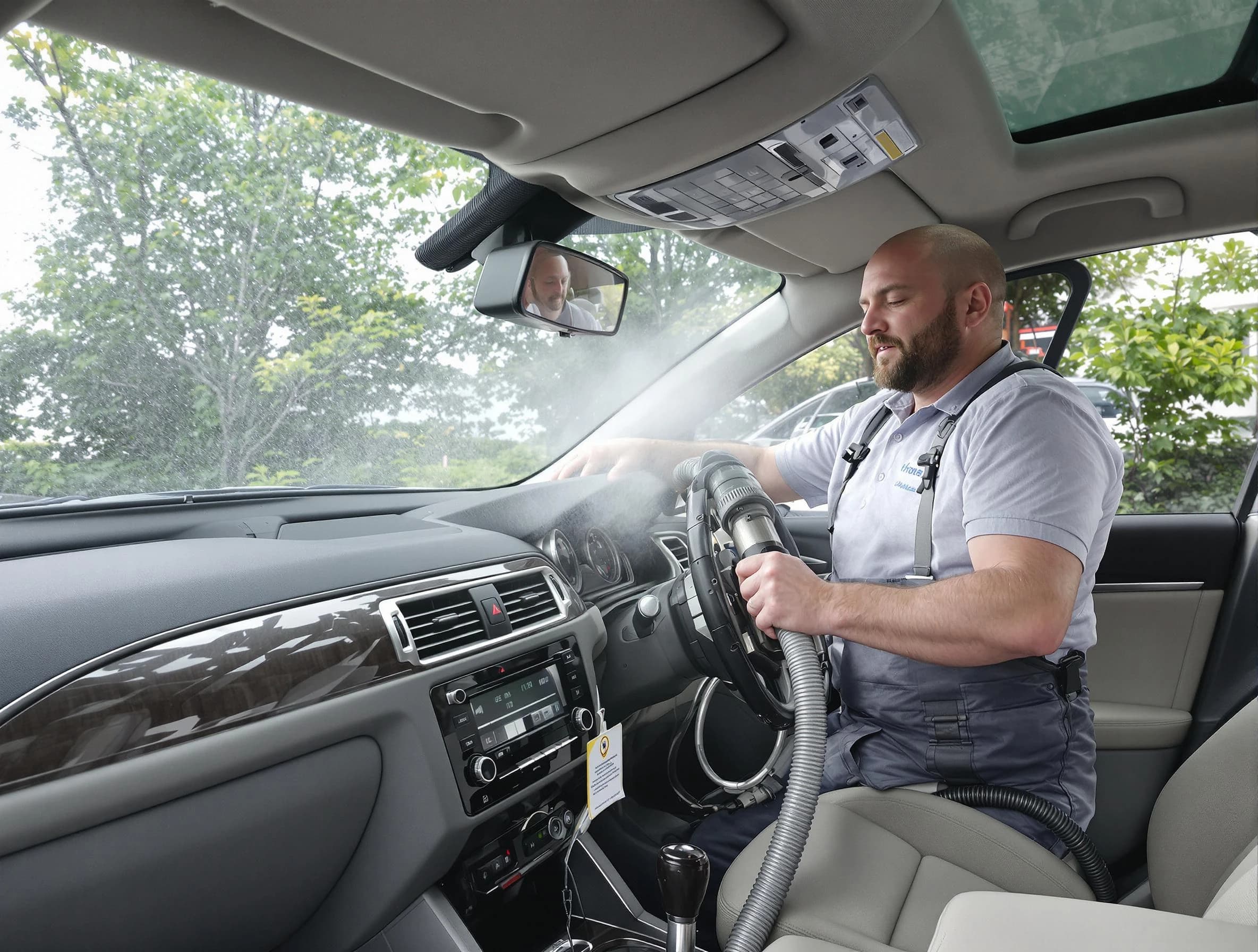 Odenville Air Duct Cleaning specialist performing professional car duct cleaning in Odenville