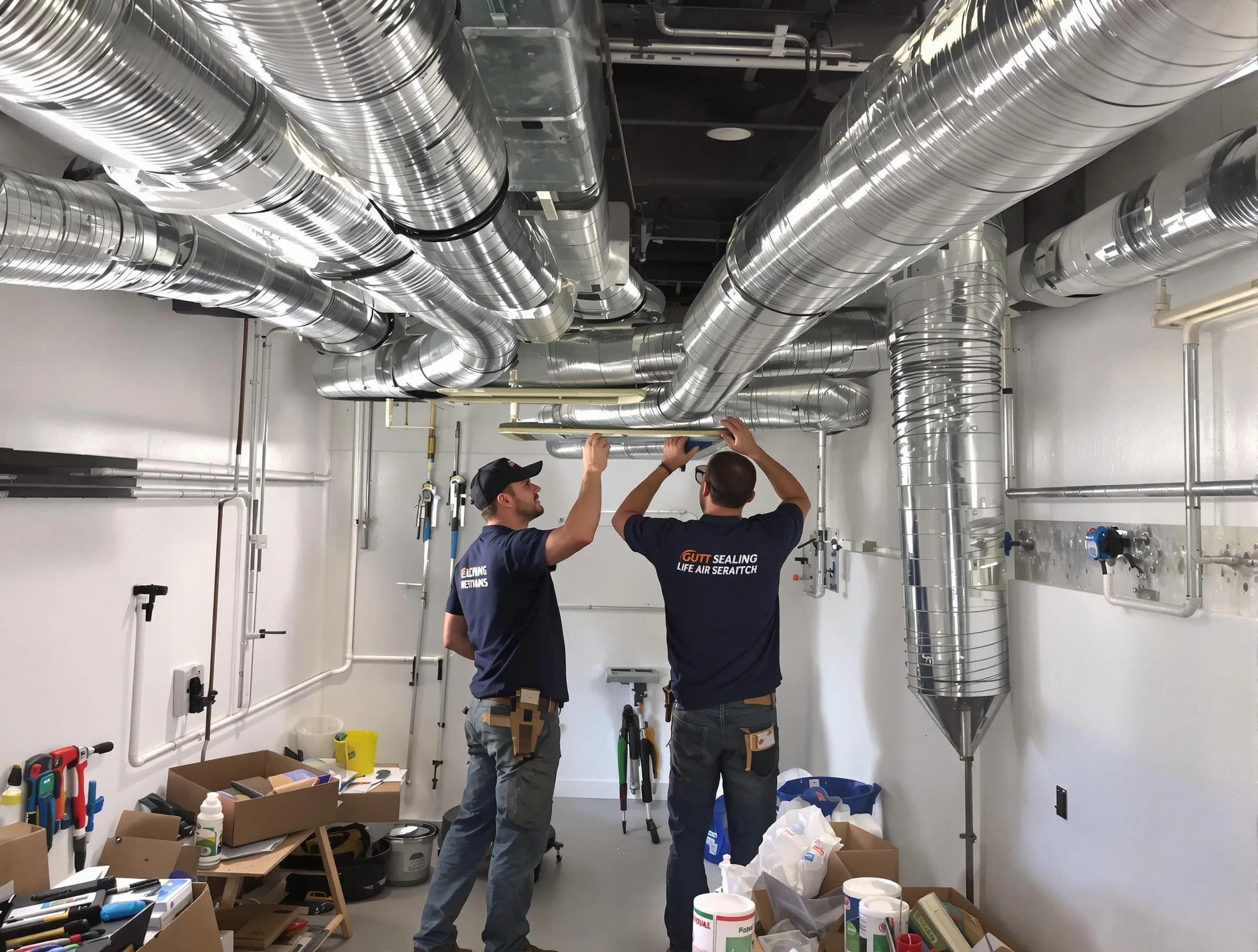 Odenville Air Duct Cleaning technician applying professional duct sealing solutions in Odenville