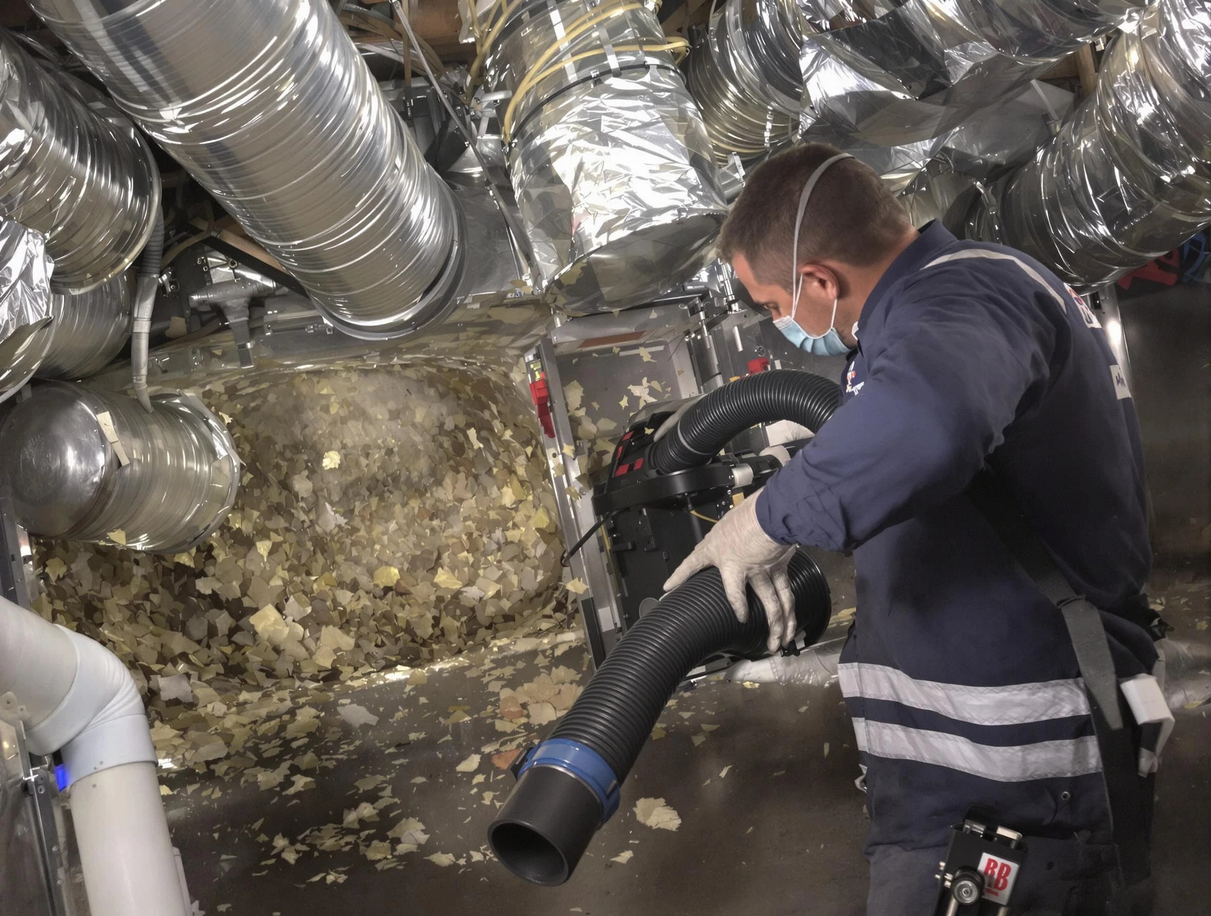 Odenville Air Duct Cleaning specialist operating negative pressure cleaning equipment for thorough duct maintenance in Odenville