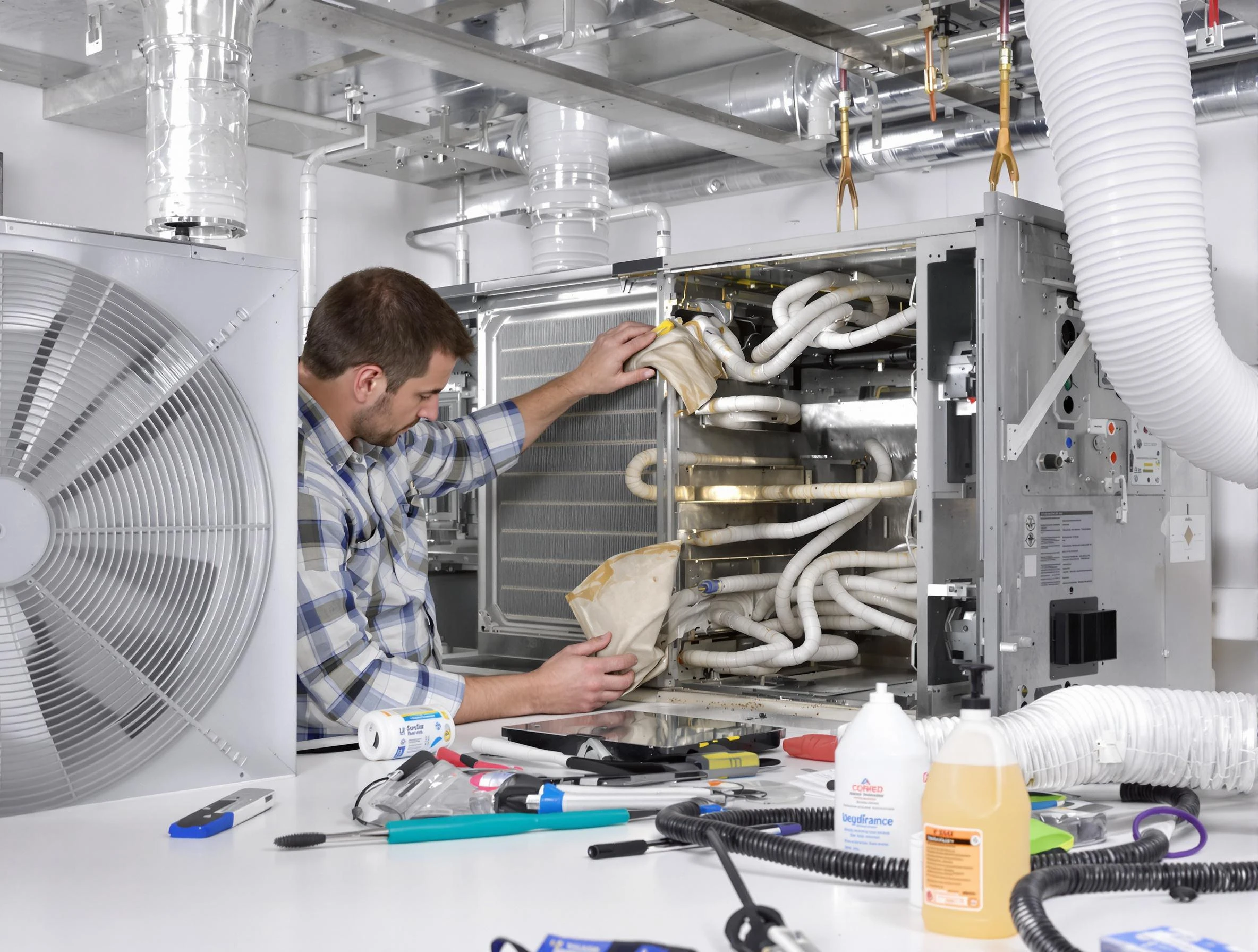 Odenville Air Duct Cleaning specialist performing precision AC coil cleaning in Odenville