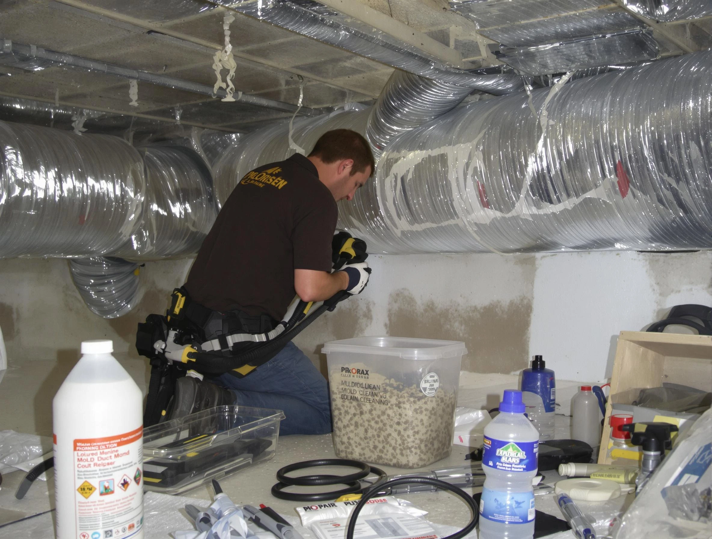 Odenville Air Duct Cleaning specialist performing professional mold removal from air ducts in Odenville